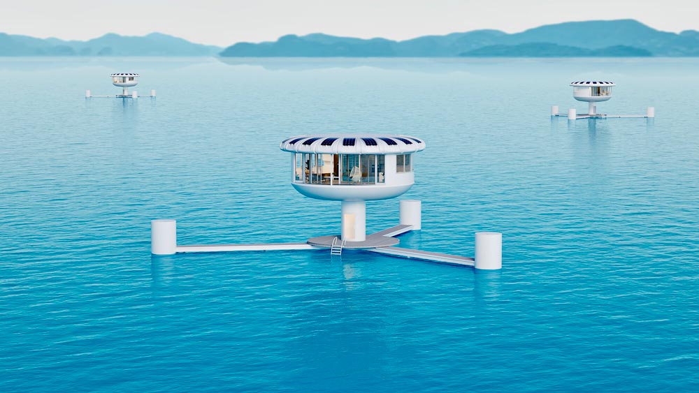 SeaPods are floating homes designed to be sustainable, off-grid, and energy efficient